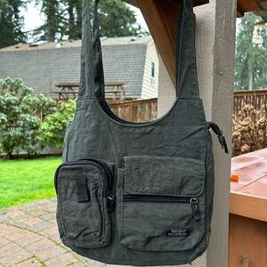 Sport Classics nylon bag. Dark green, 10” by 14”